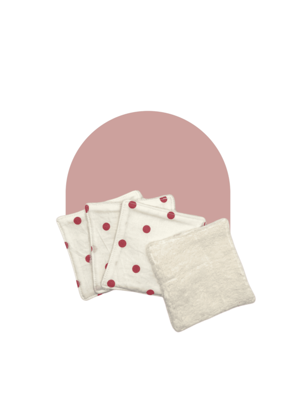 Lingettes lavables motif pois