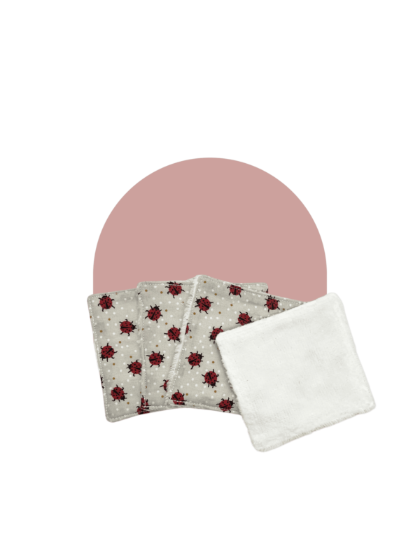 Lingettes lavables motif coccinelle