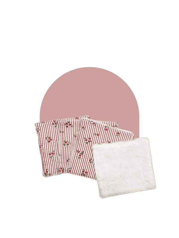 Lingettes lavables motif fleur