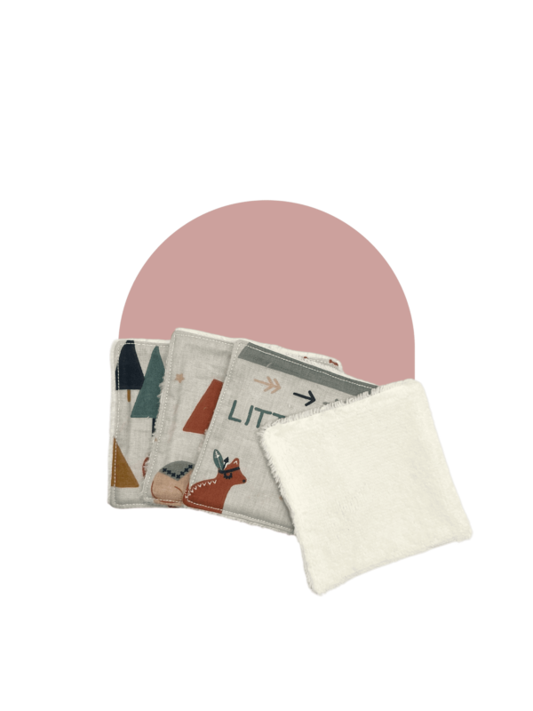 Lingettes lavables motif animaux