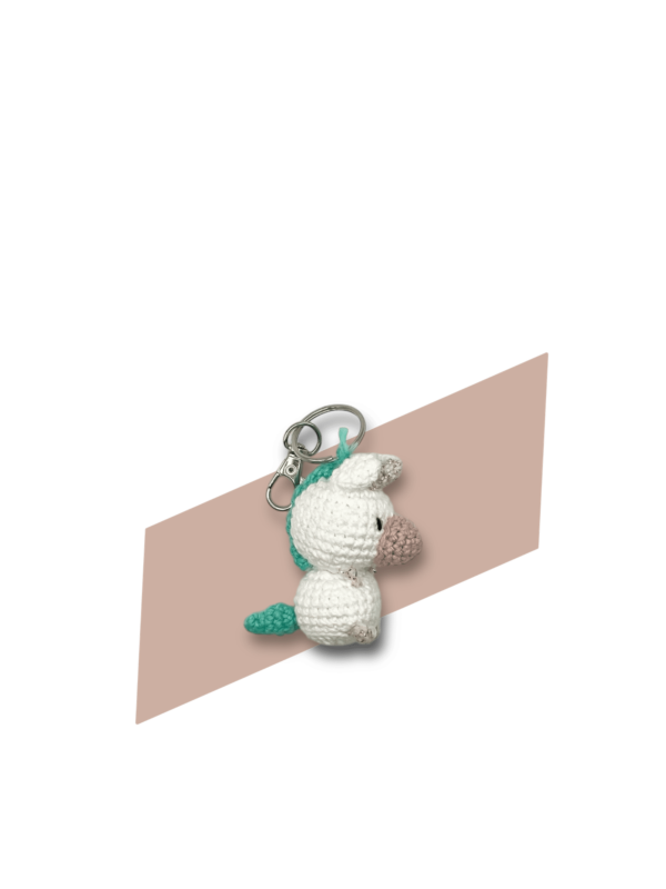porte-cle-licorne-crochet-vert