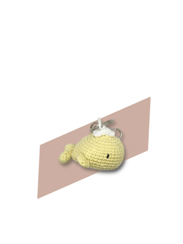 Porte-clé crochet baleine jaune