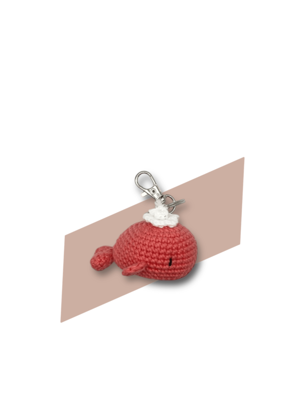 Porte-clé crochet baleine rouge
