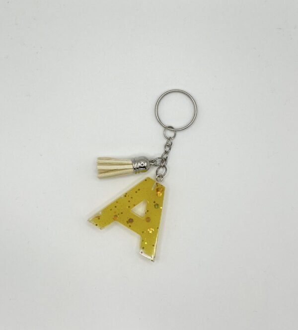 Porte clé lettre A jaune