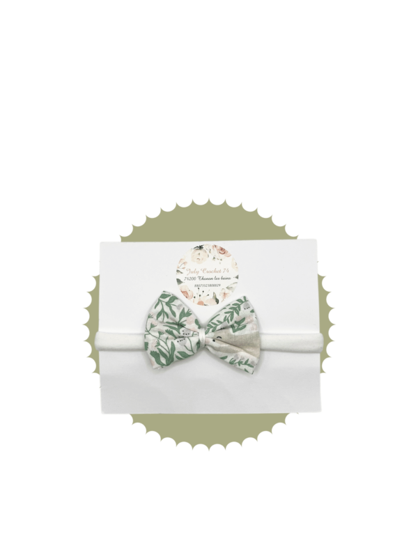 bandeau bébé motif fleurs beige