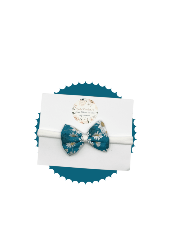 bandeau bébé motif fleurs bleu