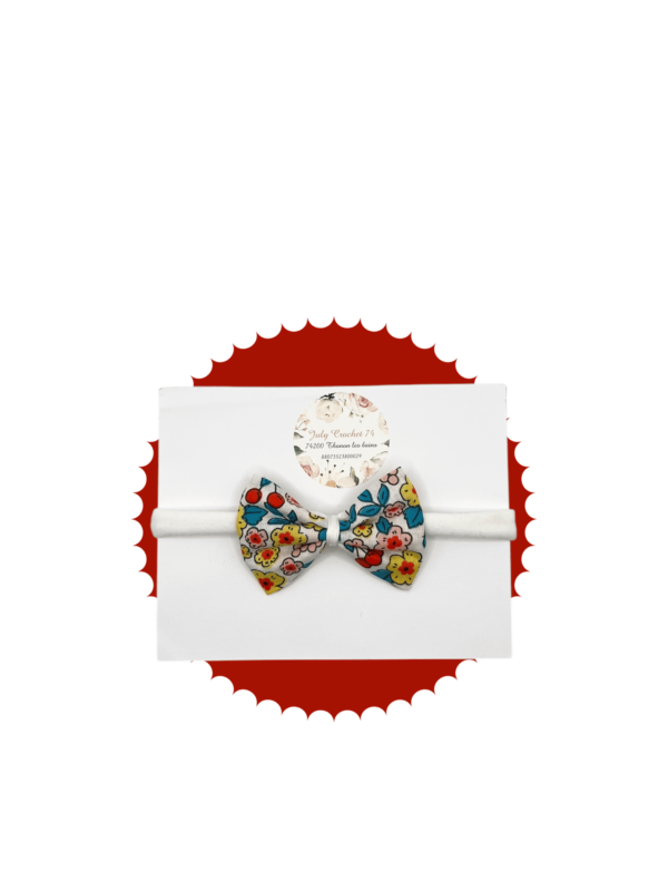 bandeau bébé motif fleurs et cerises
