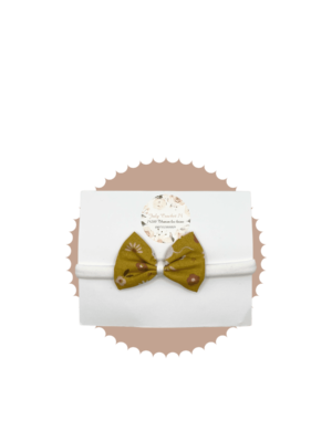 bandeau bébé motif fleurs marron