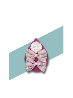 barrettes motif fleurs fond rose