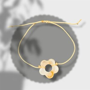 bracelet fleur blanc et jaune