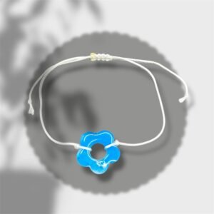 bracelet fleur bleu