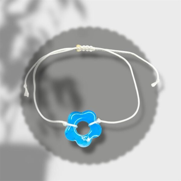 bracelet fleur bleu