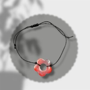bracelet fleur rouge clair