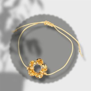 bracelet fleur transparent et doré