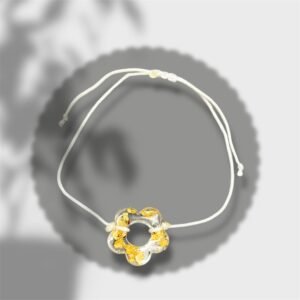 bracelet fleur transparent et doré 2