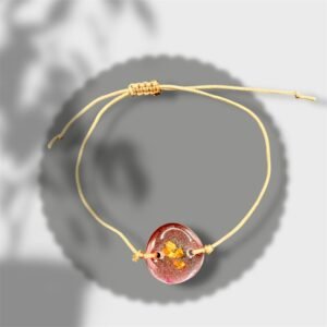 bracelet rond marron avec pépites dorées
