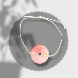 bracelet rond rose et jaune