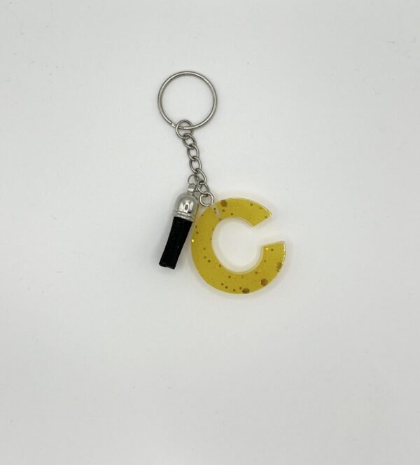 Porte clé lettre C jaune