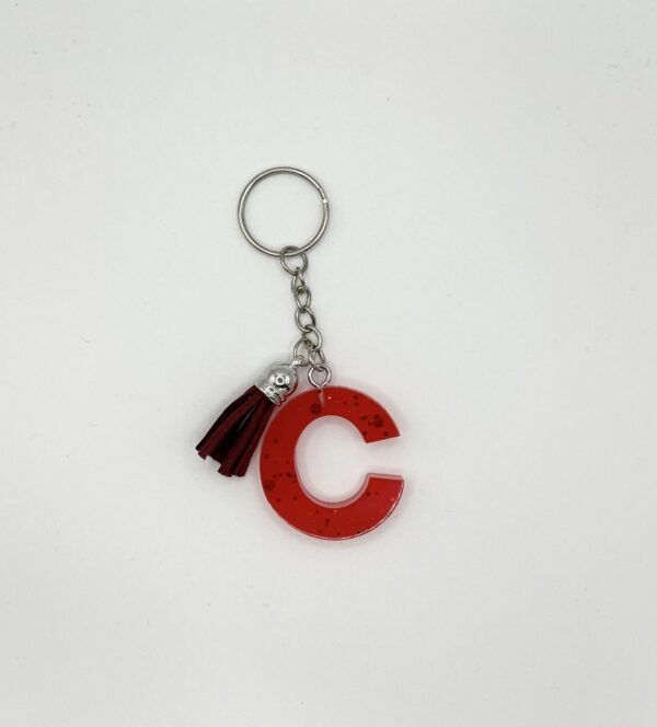 Porte clé lettre C rouge