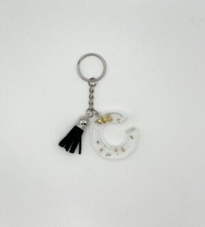 Porte clé lettre C transparent