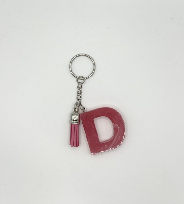 Porte clé lettre D rose