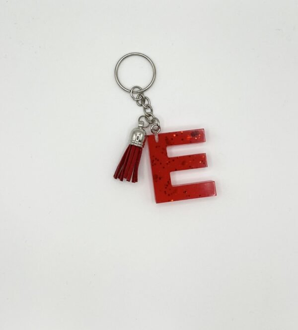 Porte clé lettre E rouge