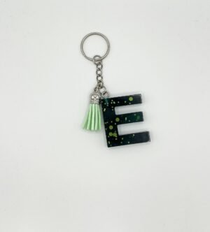 Porte clé lettre E vert