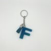 Porte clé lettre F bleu