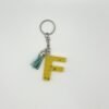Porte clé lettre F jaune
