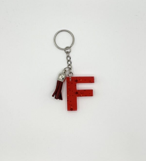 Porte clé lettre F rouge