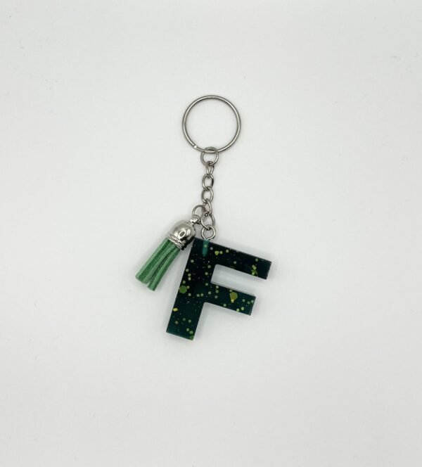Porte clé lettre F vert