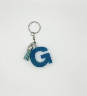 Porte clé lettre G bleu