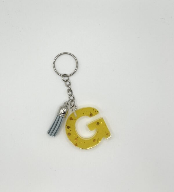 Porte clé lettre G jaune