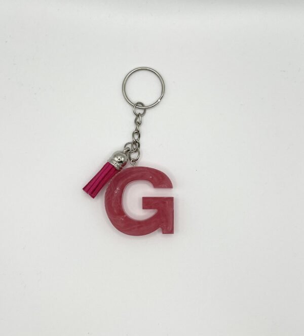 Porte clé lettre G rose