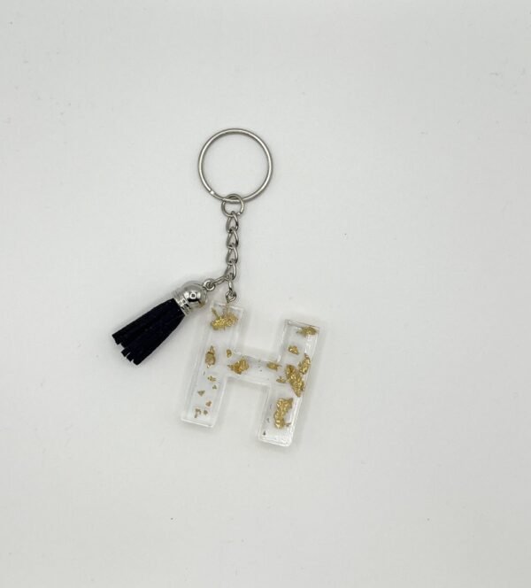 Porte clé lettre H transparent
