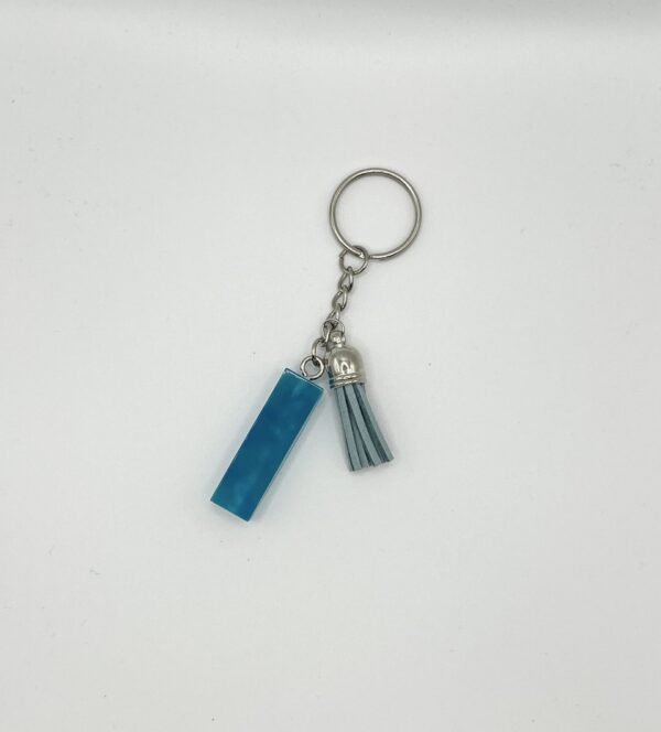 Porte clé lettre I bleu