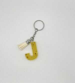 Porte clé lettre J jaune