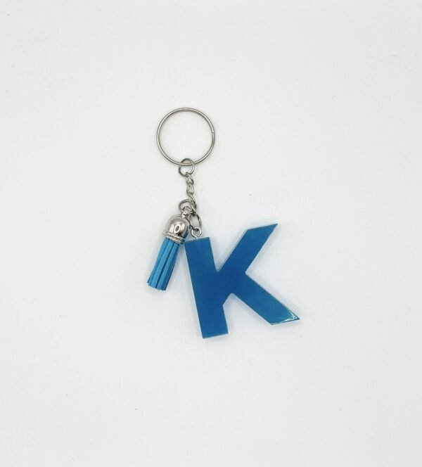 Porte clé lettre K bleu