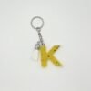 Porte clé lettre K jaune