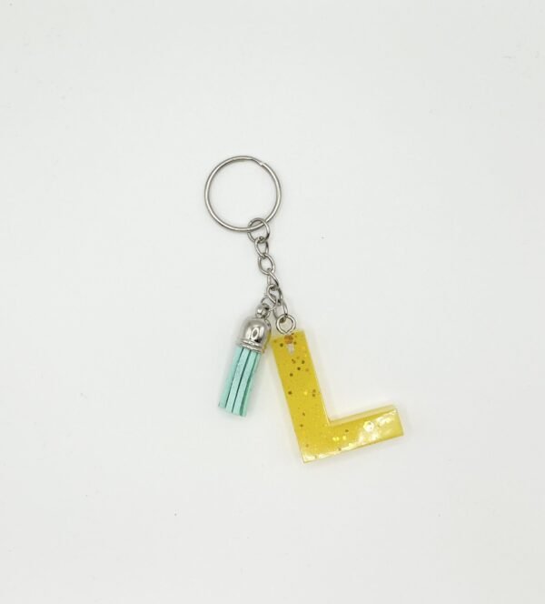Porte clé lettre L jaune