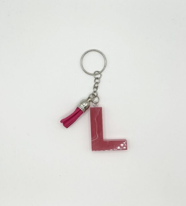 Porte clé lettre L rose