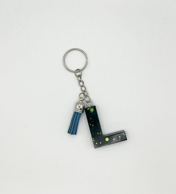 Porte clé lettre L vert