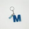 Porte clé lettre M bleu