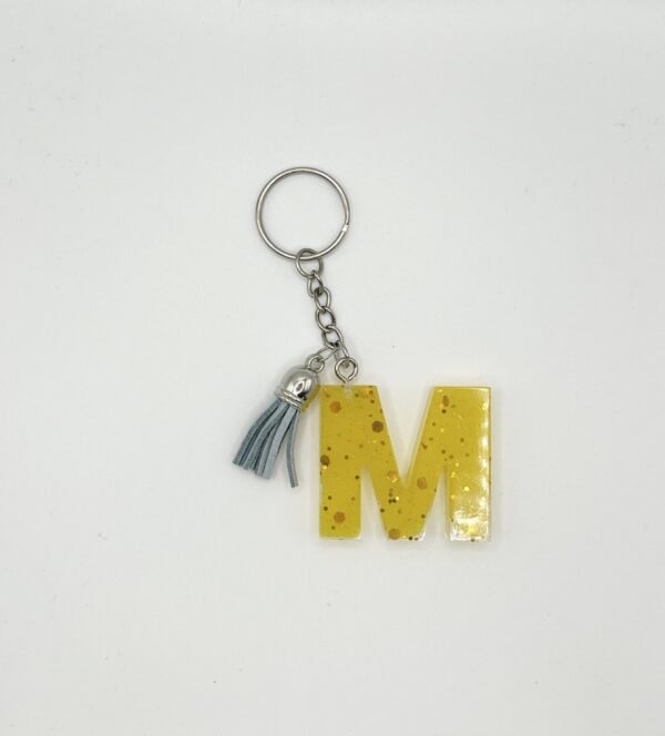 Porte clé lettre M jaune