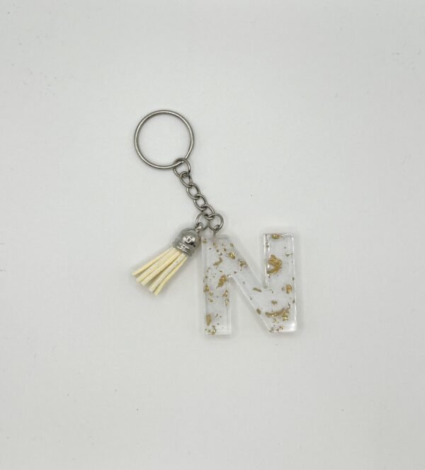 Porte clé lettre N transparent