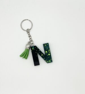 Porte clé lettre N vert