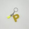 Porte clé lettre P jaune