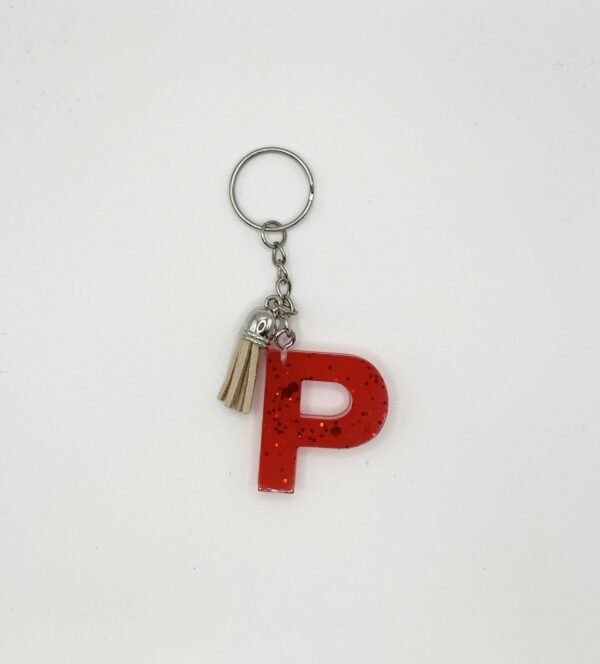 Porte clé lettre P rouge