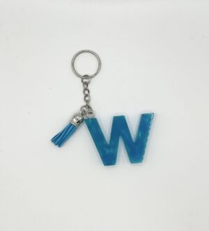 Porte clé lettre W bleu