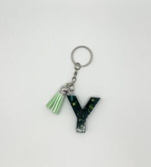 Porte clé lettre Y vert
